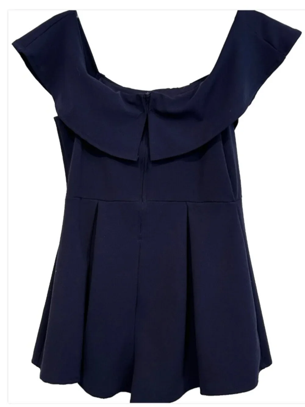 Fashion Nova Stretch Romper Shorts / Mini Dress Off Shoulder Navy Blue Womens 1X